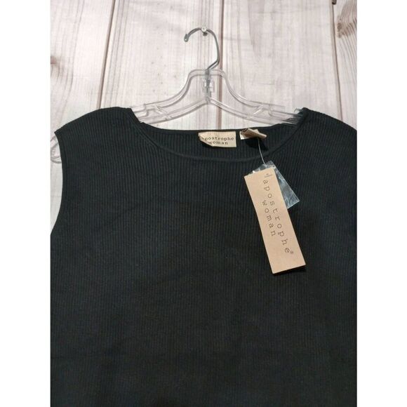 Apostrophe Sweater Ladies 16W Sleeveless Ribbed Black Gothic Steampunk‎ - Picture 3 of 7